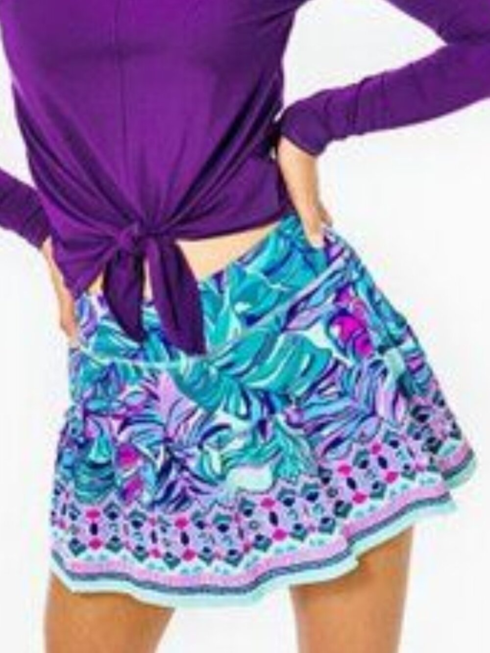 New Lilly Pulitzer Luxletic Skort Gardenia Skirt Shorts Don't Wanna Leaf XS